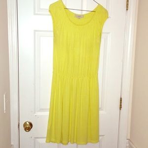 Ann Taylor Loft  Size S Yellow Short sleeve dress